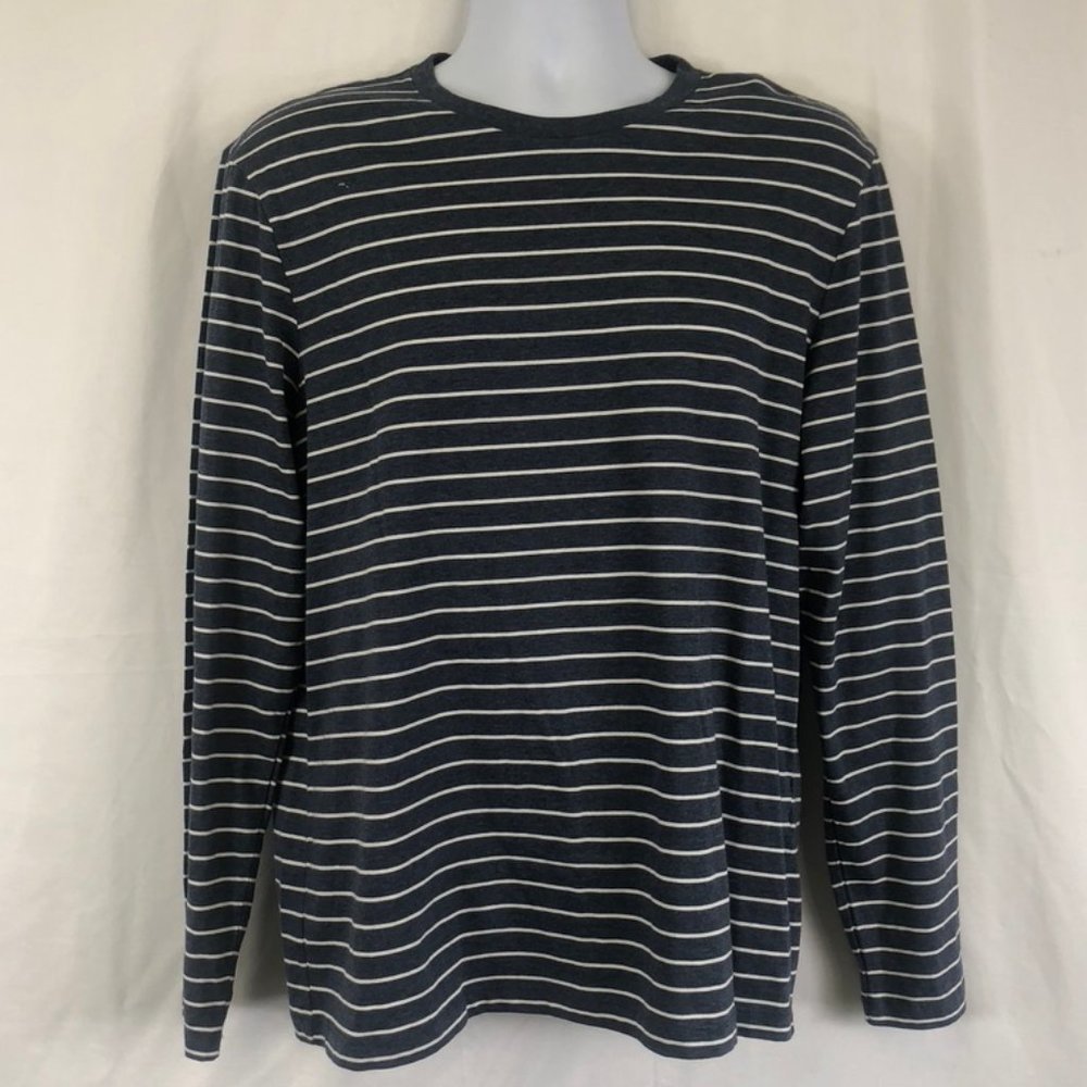 Joe Fresh Blue And White Stripe Long Sleeve Tee
